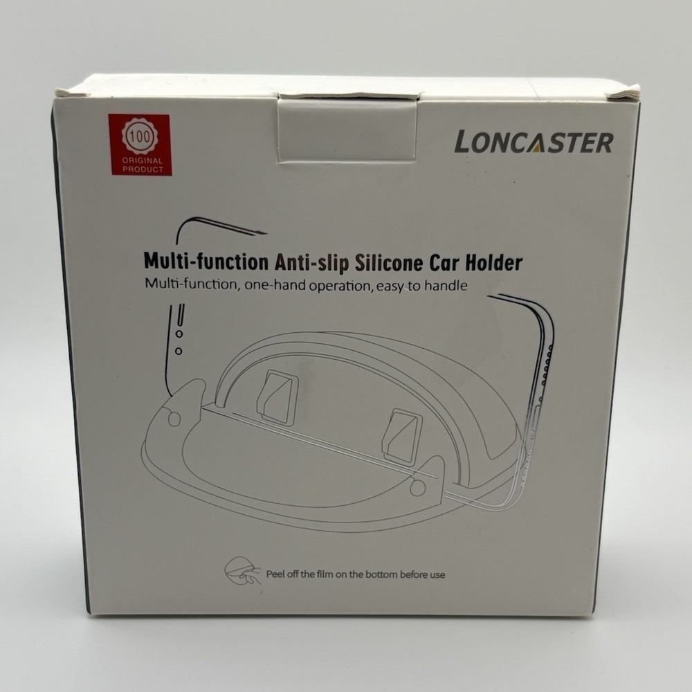 Loncaster Blue Silicone Anti-slip Washable Phone Holder Car Mount Charging Cable